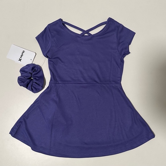 Hurley Girls Purple Dress and Scrunchie Set Size 2T NWT - Picture 2 of 5